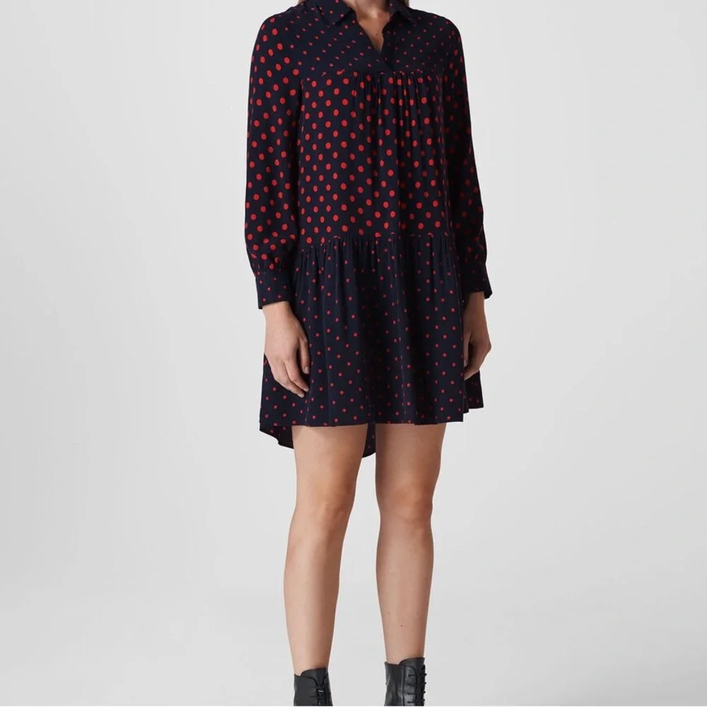 Whistles Navy Molly Polka Dot Shirt Dress Size UK 10 / US 6 / EU 38‎